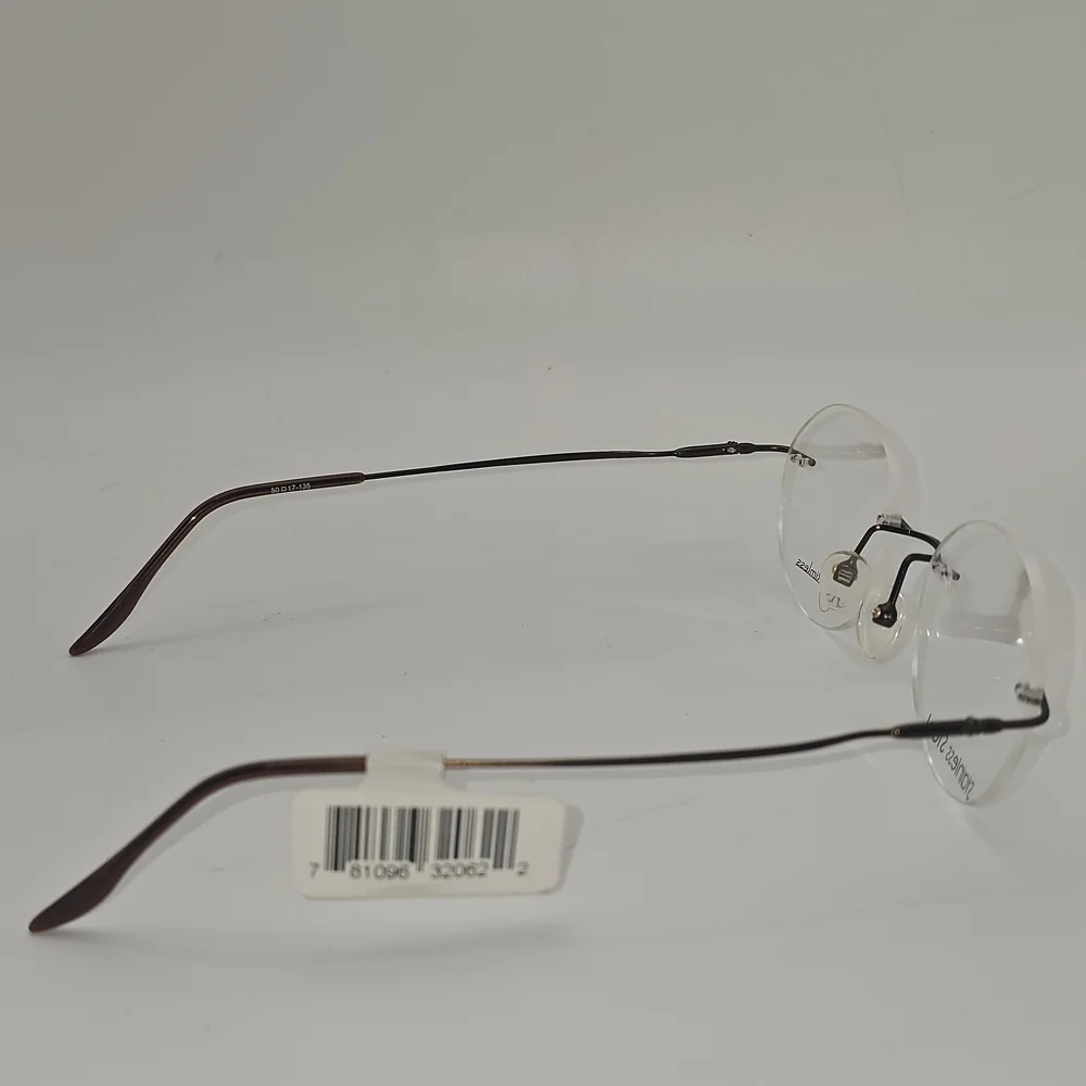 Naturally‎ Rimless NR 372 Eyeglasses Frame 50-17-135 Brown